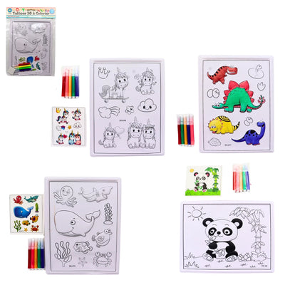 4 ALBUMS A COLORIER 3D 25X19.5CM MODELES ASSORTIS