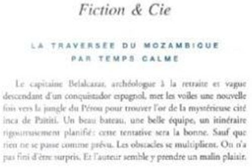 La Traversée du Mozambique par temps calme