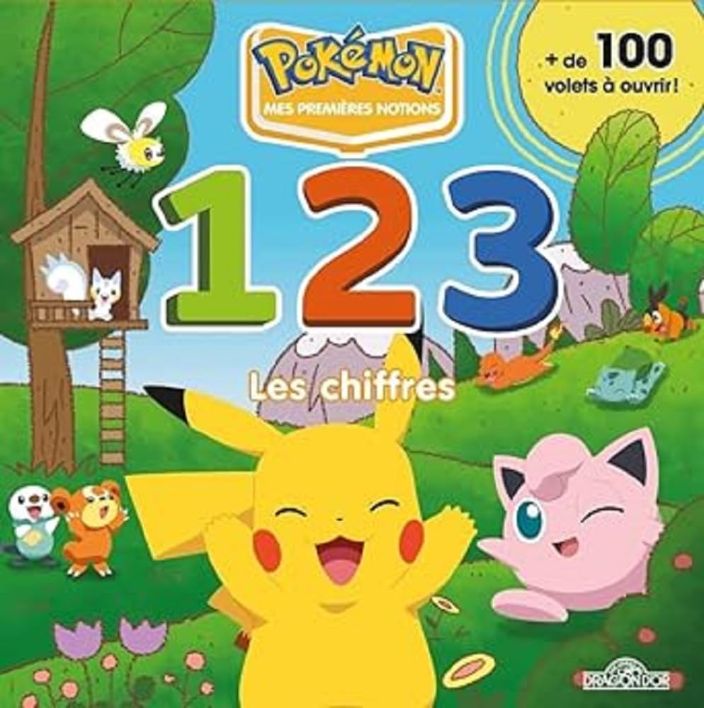 Pokémon – Mes premières notions – Les chiffres – Livre animé tout-carton avec plus de 100 volets à soulever – Dès 3 ans