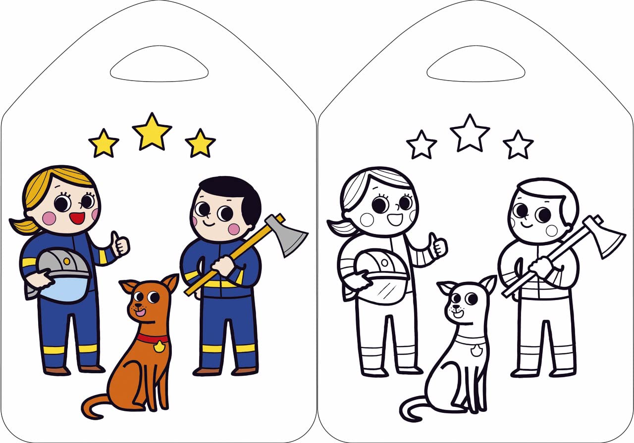 Coloriage Les crayons de couleurs-Les pompiers - Dès 3 ans