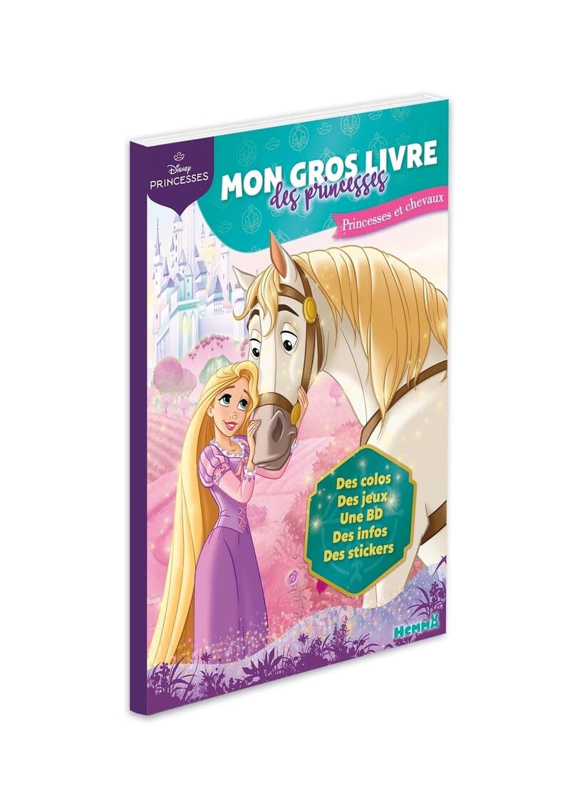 Disney Princesses - Mon gros livre des Princesses - Princesses et chevaux - Livre de coloriage et jeux avec stickers - Dès 5 ans