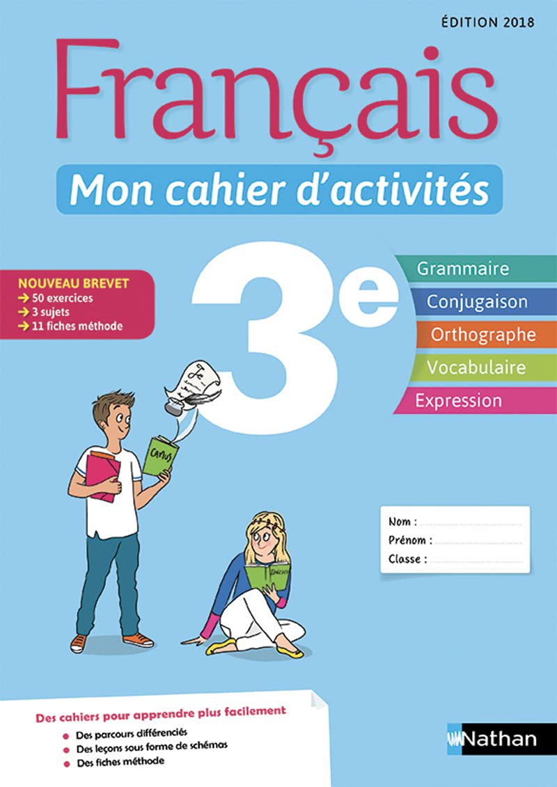 Français - Mon cahier d'activités - 3e - Edition 2018