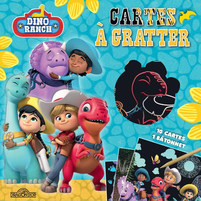 Dino Ranch – Cartes à gratter – Pochette avec 10 cartes à gratter et un bâtonnet – Dès 6 ans