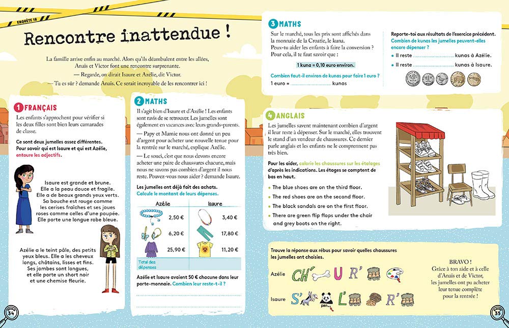 Cahier de vacances ludiques 2021 - Enquêtes en vacances du CM1 au CM2