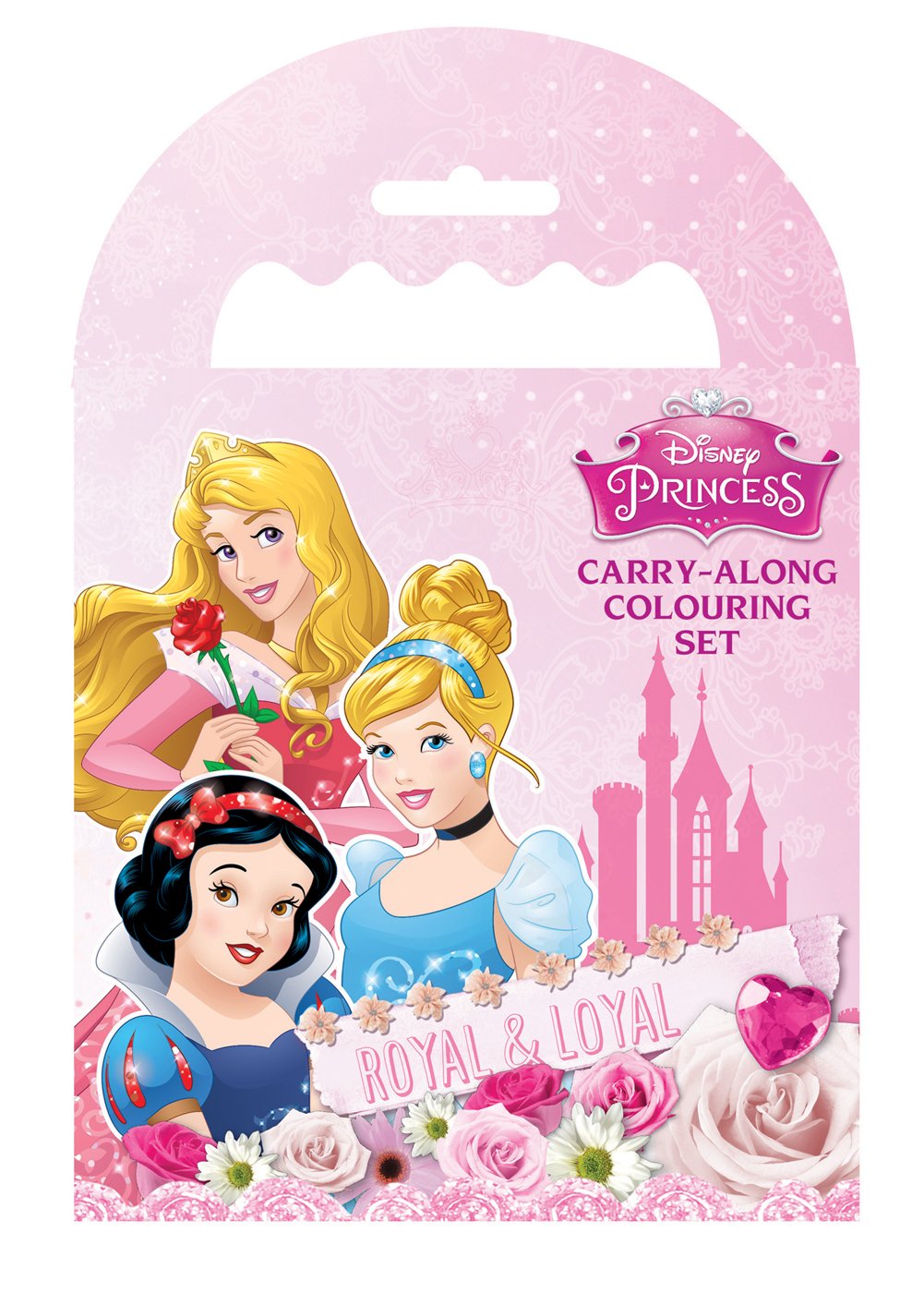 Disney PSCAR1 Set de Coloriage Transportable Princess Plastique Rose 18x11.5x2 cm