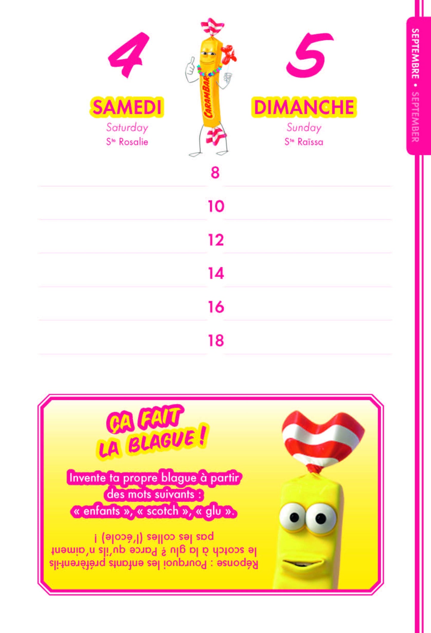 Agenda Scolaire Carambar 2021 - 2022