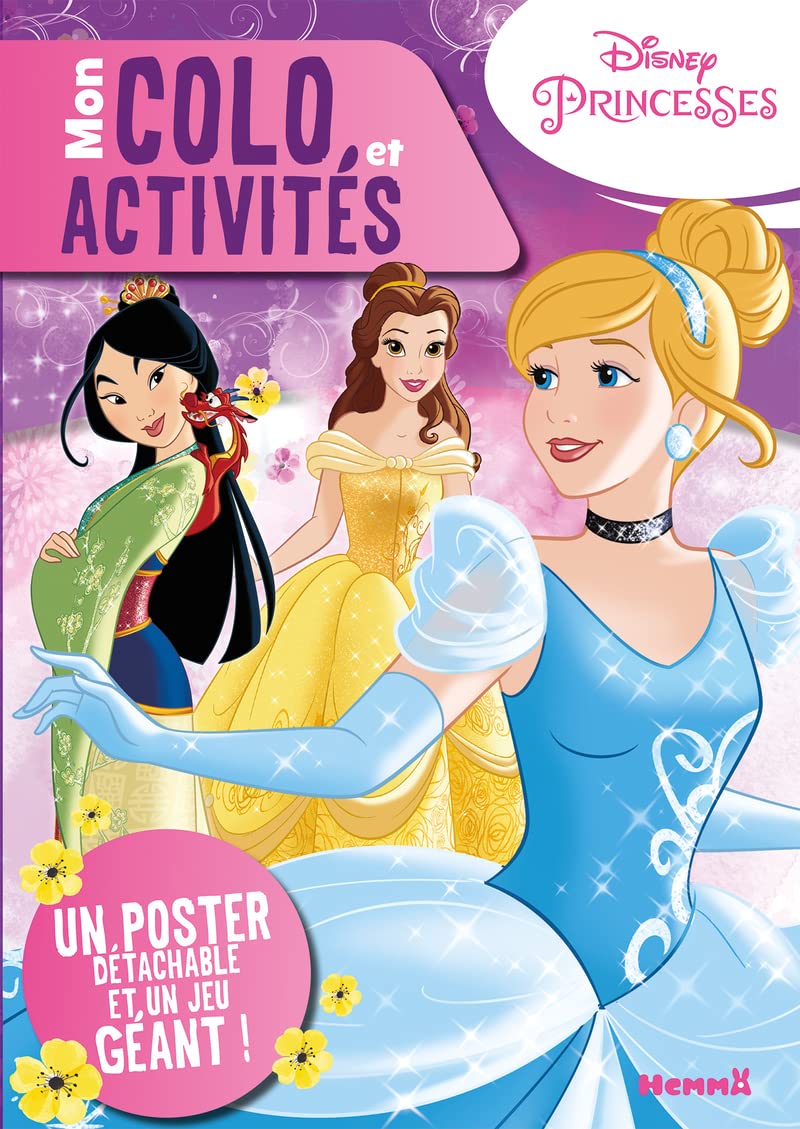 Disney Princesses - Mon colo et activités + poster - Livre de jeux et coloriage avec un poster - Dès 5 ans