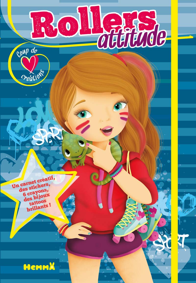Coup de cœur créations – Rollers attitude – Diptyque avec stickers et crayons pour habiller et colorier les modèles – dès 5 ans