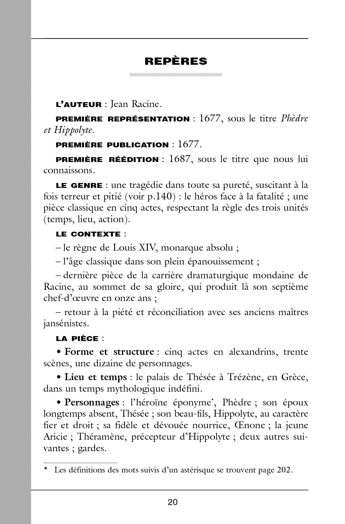Classiques Bordas - Phèdre - Racine
