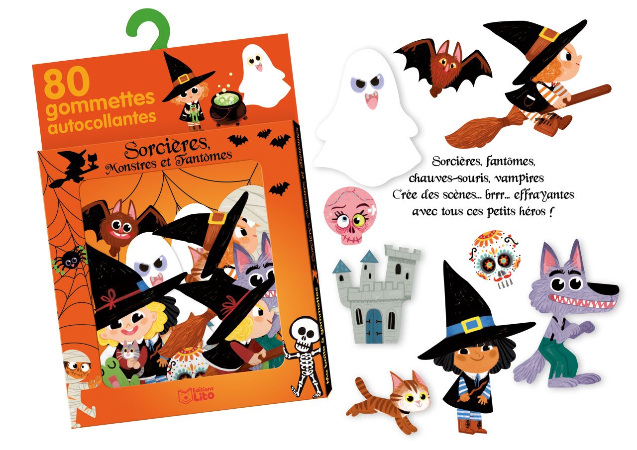 Ma boîte à gommettes: Sorcières, Monstres et fantômes - De 3 à 5 Ans