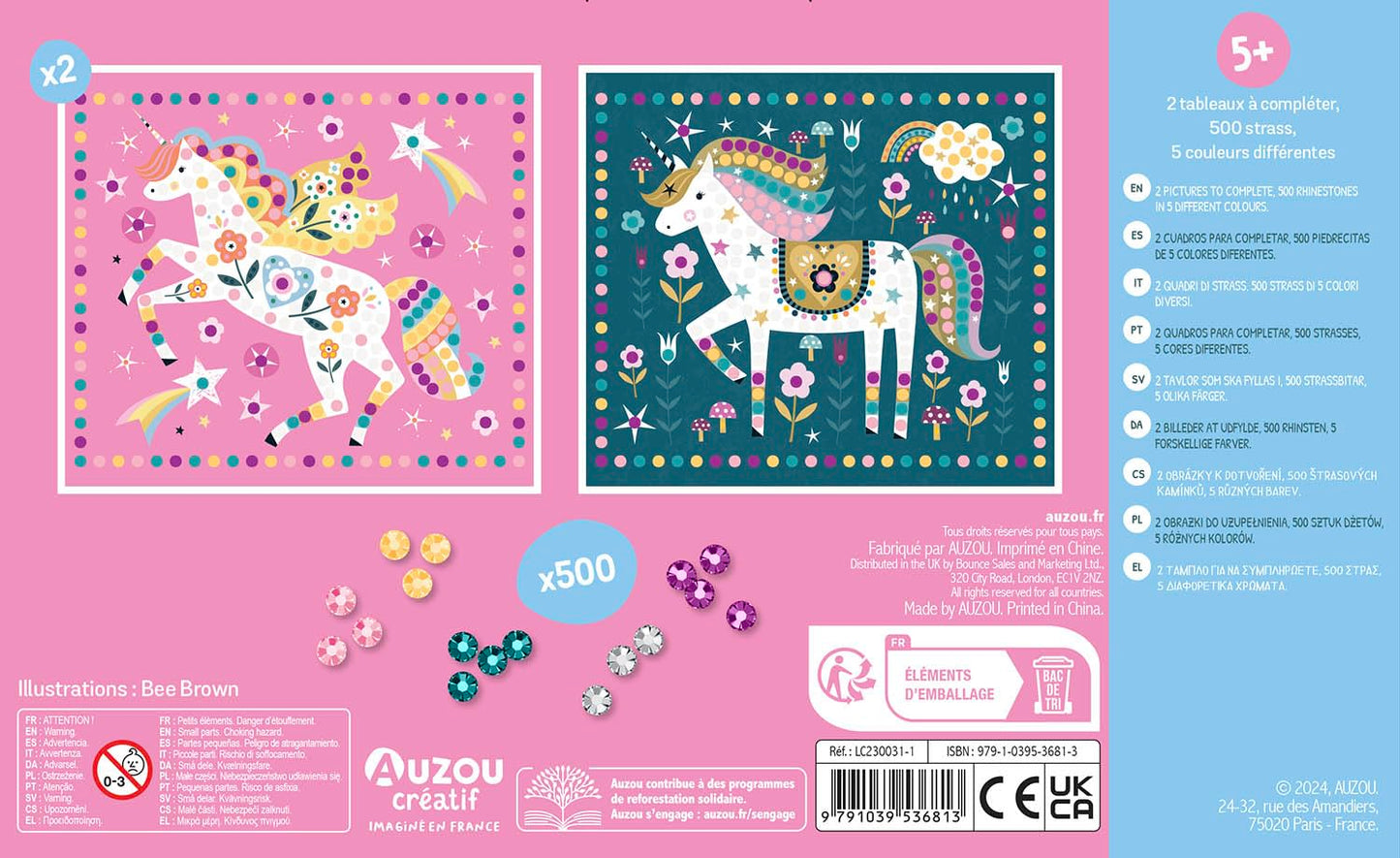 Ma pochette d'artiste - mes tableaux licornes en strass