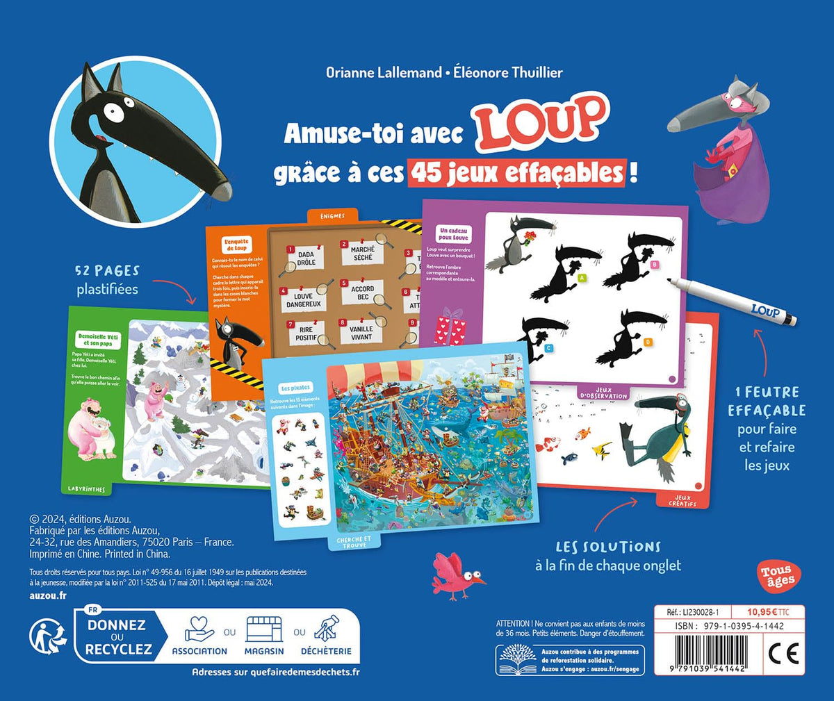 Mes jeux effaçables loup