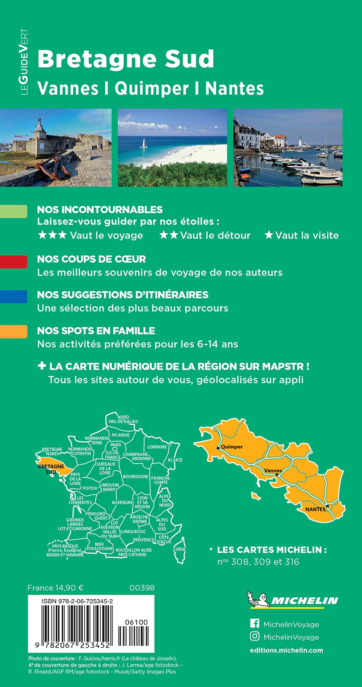 Guide Vert Bretagne Sud: Vannes Quimper Nantes