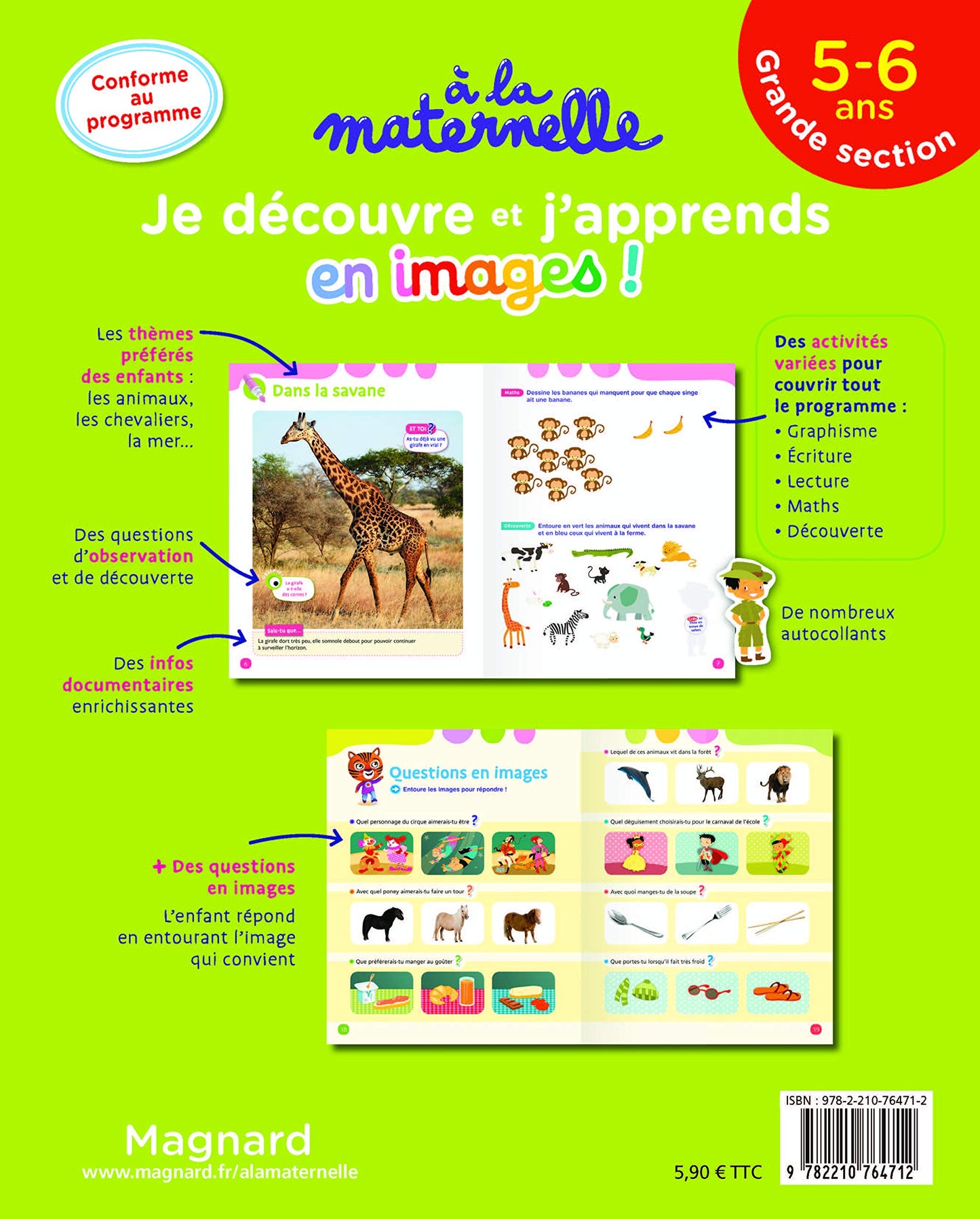 Je découvre et j'apprends en images en Grande section 5-6 ans - A la maternelle