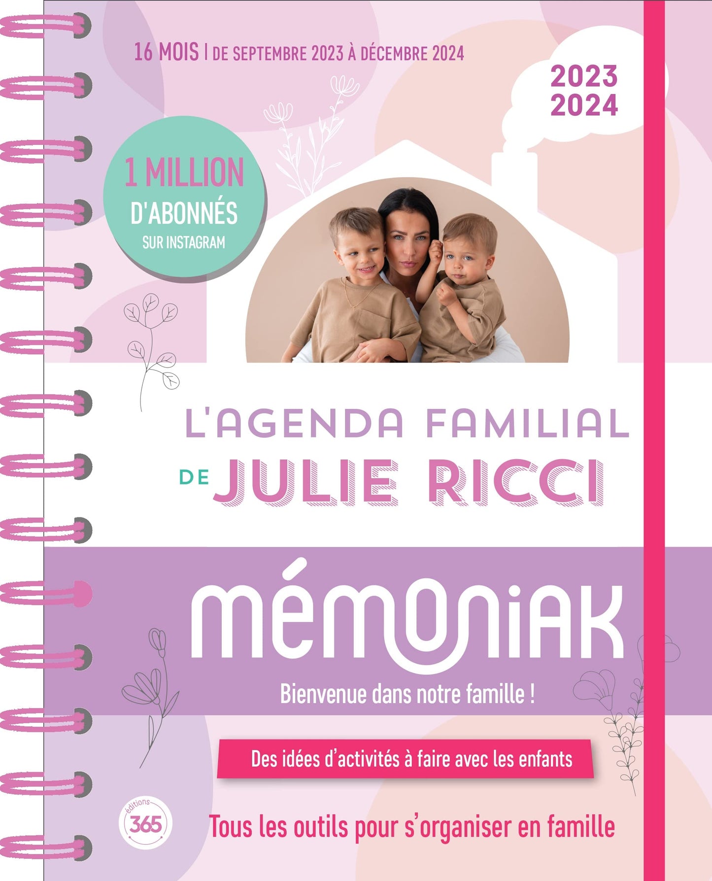 Agenda familial mensuel de Julie Ricci Mémoniak, sept 2023-août 2024 avec ses conseils