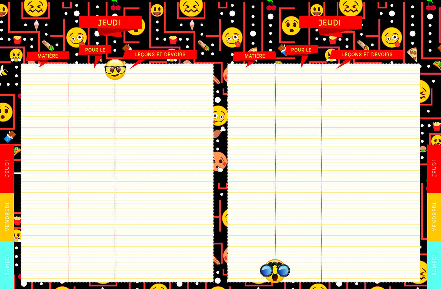 Agenda de texte Emoji 2021 - 2022