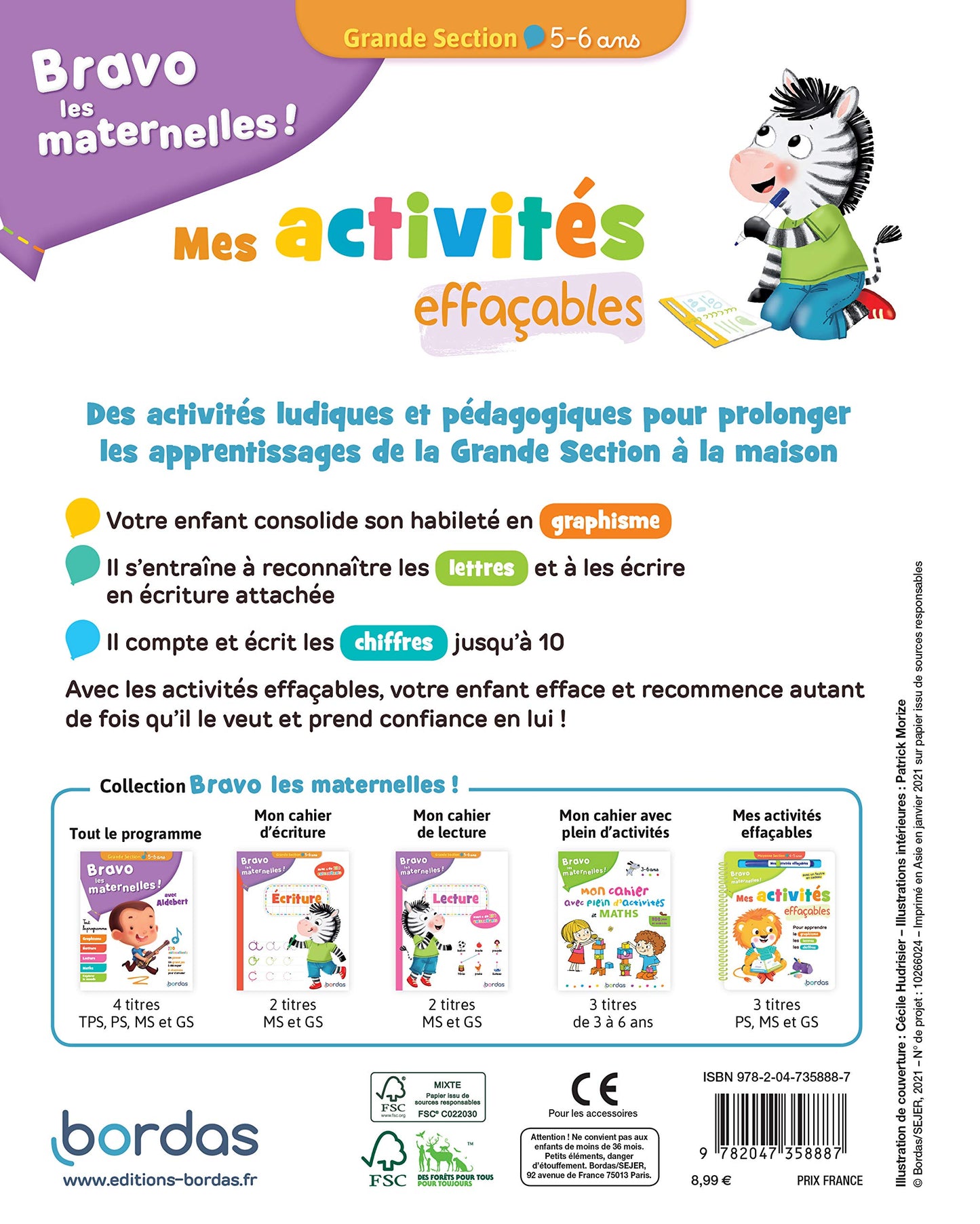 Bravo les maternelles - Mes activités effaçables - Grande section