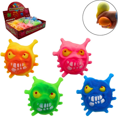 12 MONSTRES ANTISTRESS 9CM - 4 COULEURS ASSORTIES