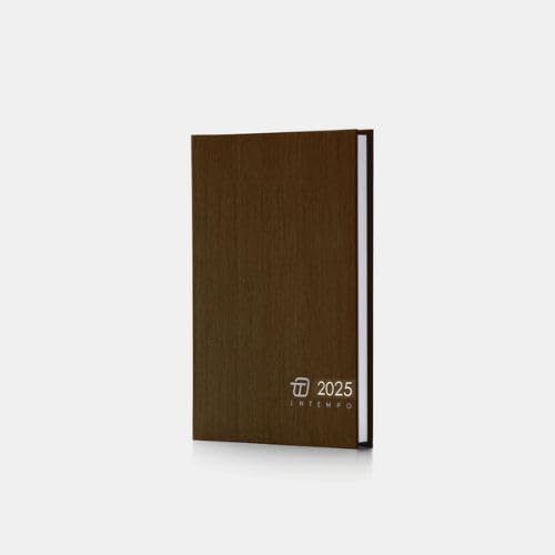 Agenda journalier 2025 bloc fixe 15 x 21 cm « Charlie » marron