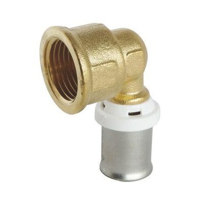 SOMATHERM FOR YOU, Coude à sertir pour tube multicouche Ø16 Femelle 15/21 - Raccord 90° multiprofil U, H, TH - Sécurisé avec joints toriques - Norme NF 545 - Pression max 10 bars