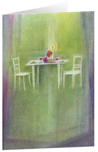 Gedeckter Tisch - Kunst-Faltkarten ohne Text (5 Stück)