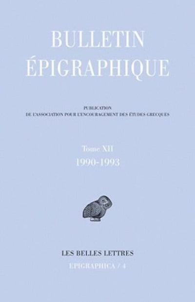 Epigraphica n°4: Bulletin épigraphique 1990-1993