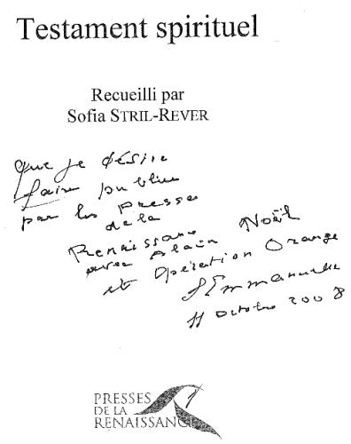 Mon testament spirituel