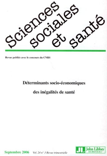 Revue sciences sociales et santé, N° 24, n°3, Septembr :