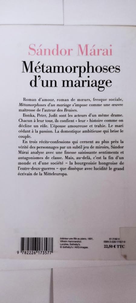 Métamorphoses d'un mariage