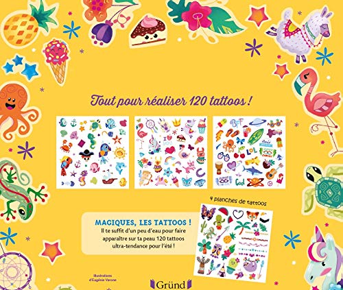 120 tattoos Pochette Tattoos colorés d'animaux et attrape-rêves À partir de 5 ans