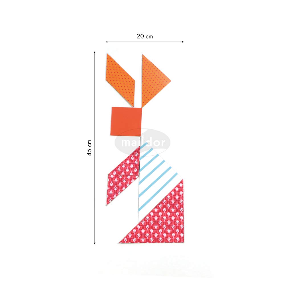 Maildor GB023C - Un sachet de 6 Tangrams Gamme blanche avec notice de 45 modèles incluse