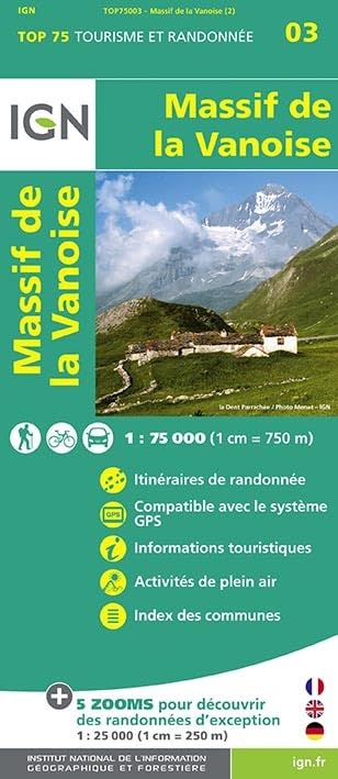 Top75003 Massif de la Vanoise 1/75.000