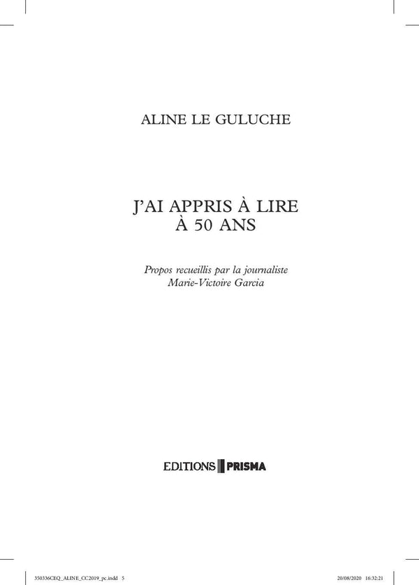 J'AI APPRIS A LIRE A 50 ANS