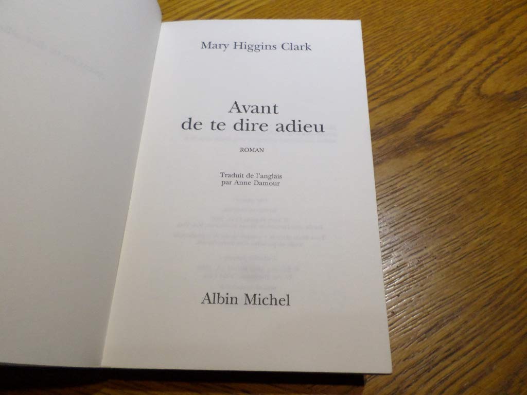 Avant de te dire adieu