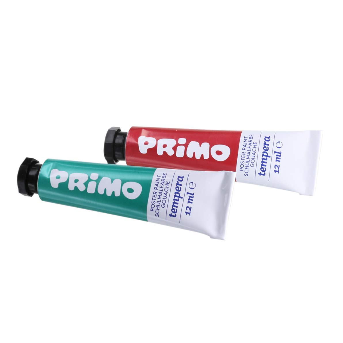 Morocolor PRIMO, Tempéra à peindre 8 couleurs métalliques 4 couleurs fluorescentes tempera lavable pour les enfants couleurs de tempéra dans un tube en aluminium 12 ml Fabriqué en Italie