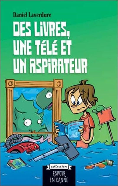 Des livres, une télé et un aspirateur