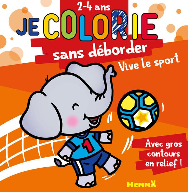 Vive le sport ! - Bloc de coloriages aux contours épais pailletés et en relief - dès 2-4ans