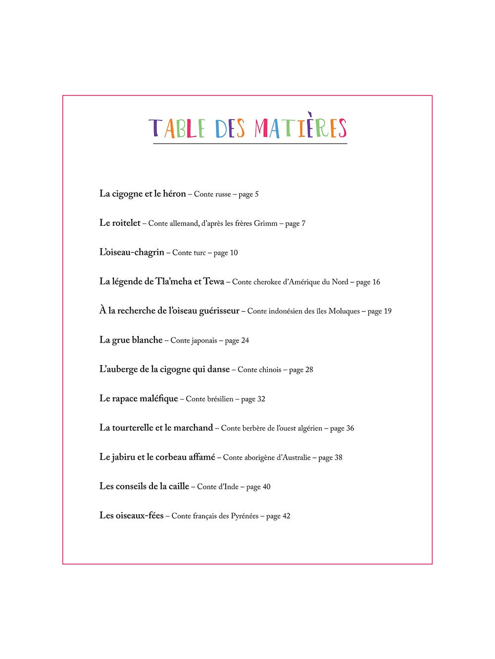Les oiseaux conteurs