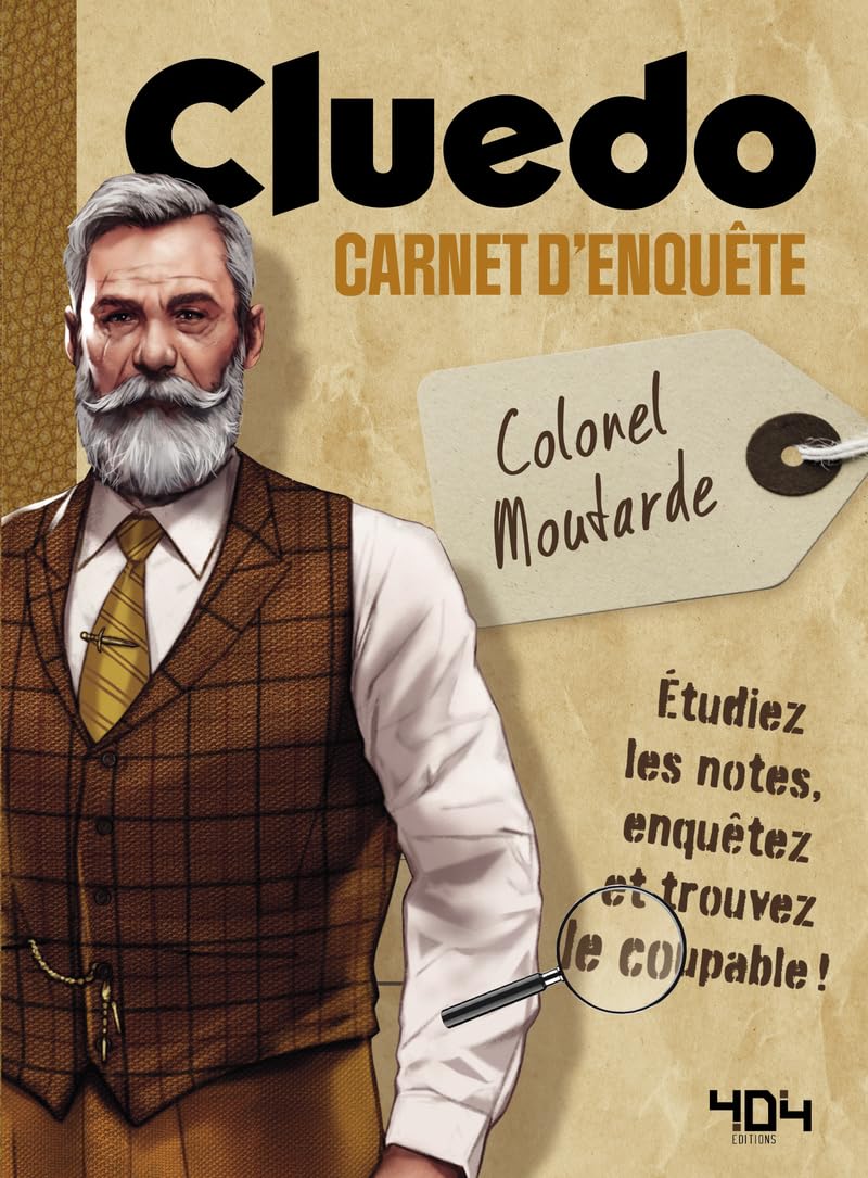 Cluedo - Le carnet d'enquête du colonel Moutarde - Livre à enquête officiel Cluedo - A partir de 14 ans