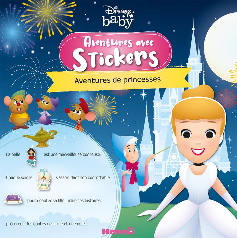 Disney Baby – Aventures avec stickers – Aventures de princesses – Livre d'histoires avec stickers – Dès 3 ans