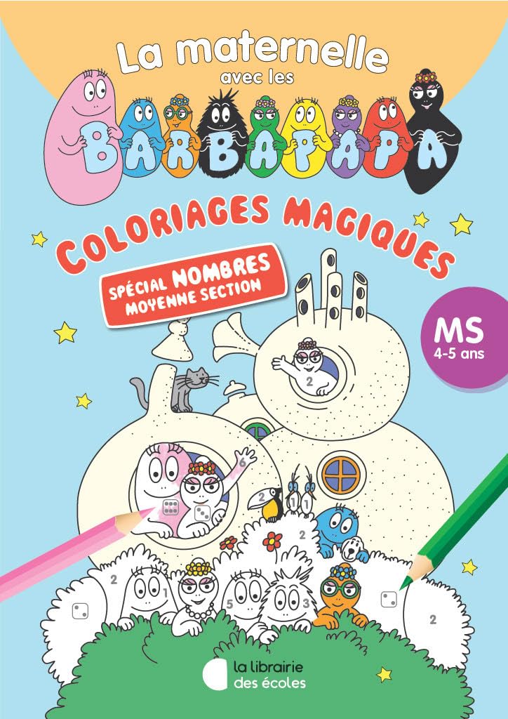 Coloriages codés avec les Barbapapa - Spécial nombres - MS (2024)