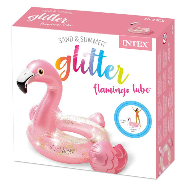 Intex Tube flamant rose pailleté, 99 x 89 x 71 cm.