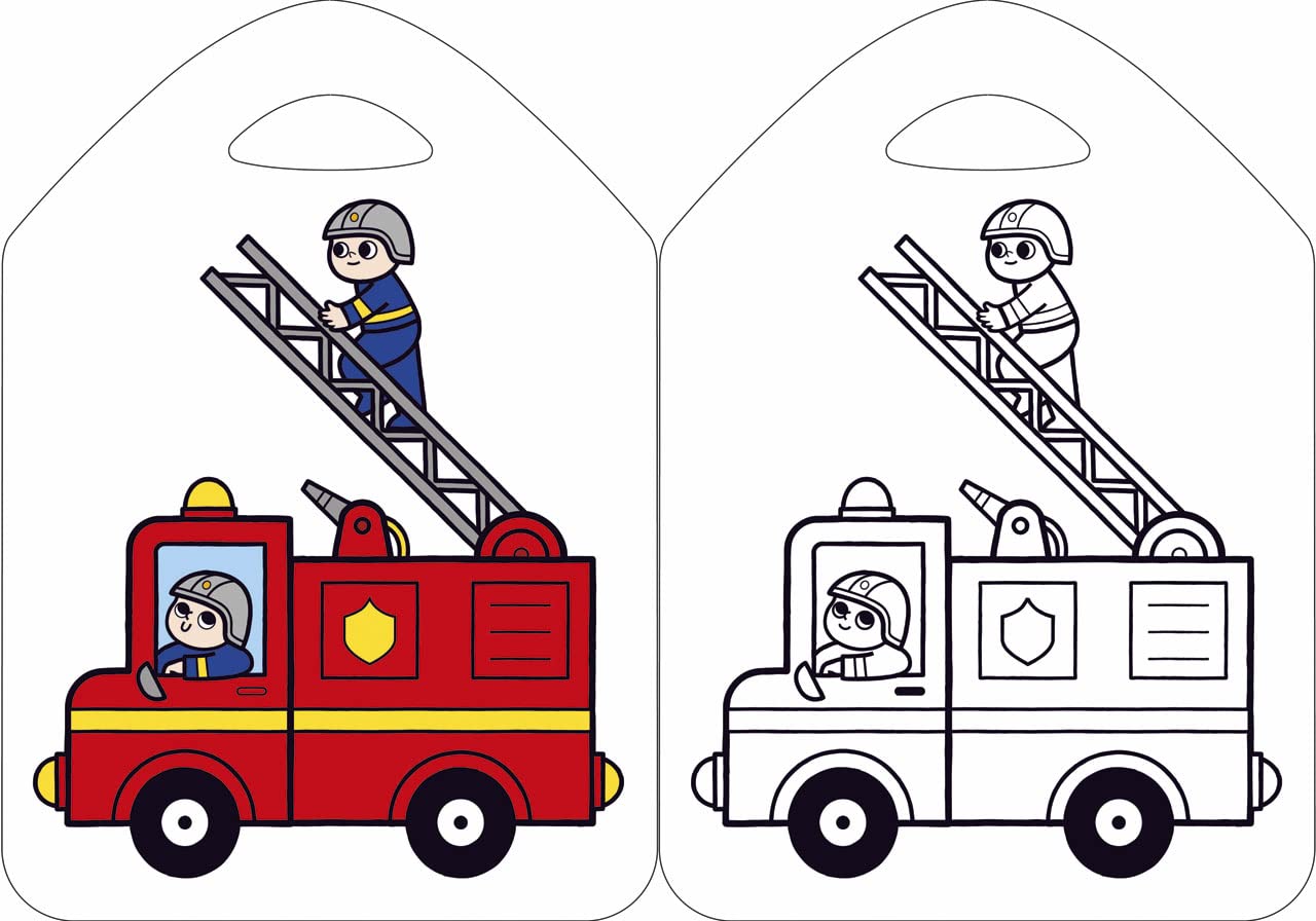 Coloriage Les crayons de couleurs-Les pompiers - Dès 3 ans