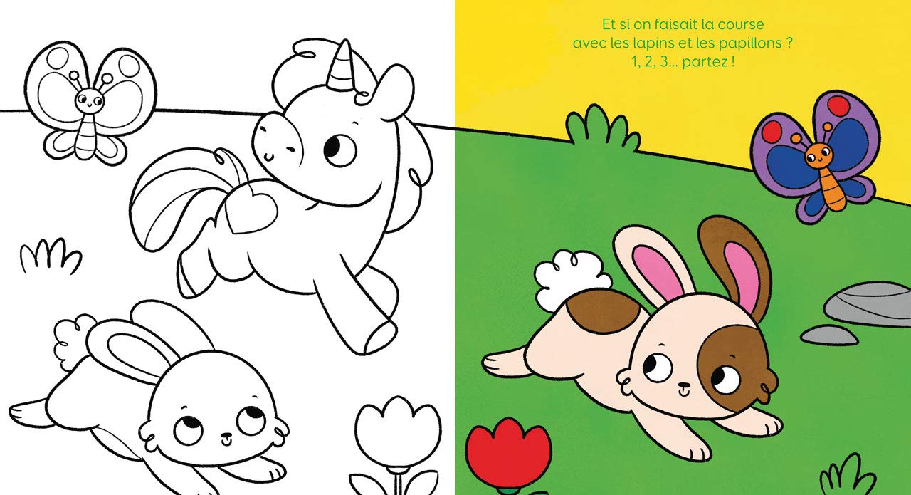 LA JOURNEE DES PETITS ANIMAUX A COLORIER - LA JOURNEE DE PETITE LICORNE - Dès 4 ans