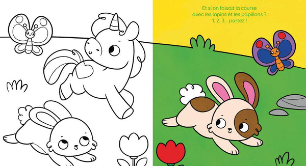 LA JOURNEE DES PETITS ANIMAUX A COLORIER - LA JOURNEE DE PETITE LICORNE - Dès 4 ans