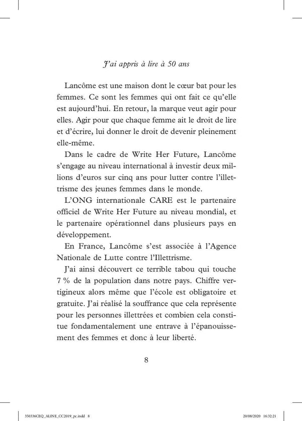 J'AI APPRIS A LIRE A 50 ANS