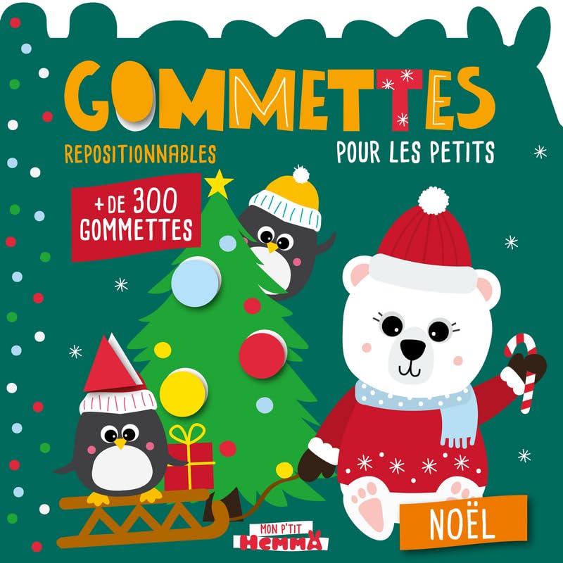 Mon P'tit Hemma - Gommettes pour les petits - Noël - Livre de gommettes Noël repositionnables - dès 3 ans