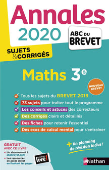 Annales ABC du Brevet 2020 Maths - Corrigé