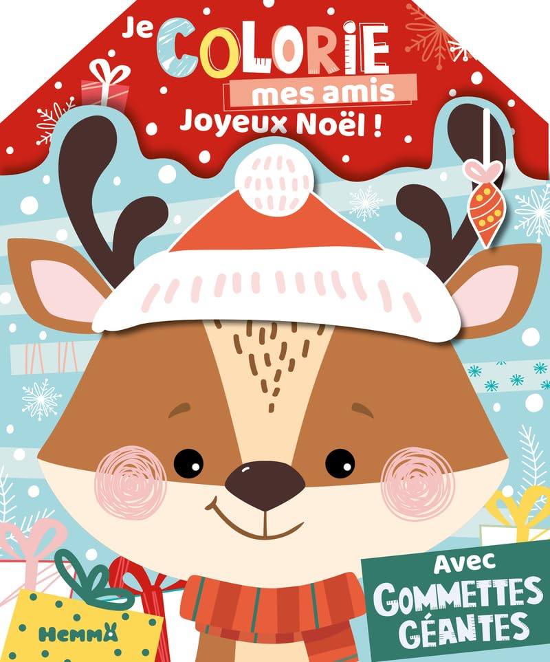 Je colorie mes amis - Joyeux Noël !- Avec gommettes géantes - Coloriage silhouetté - Dès 3 ans