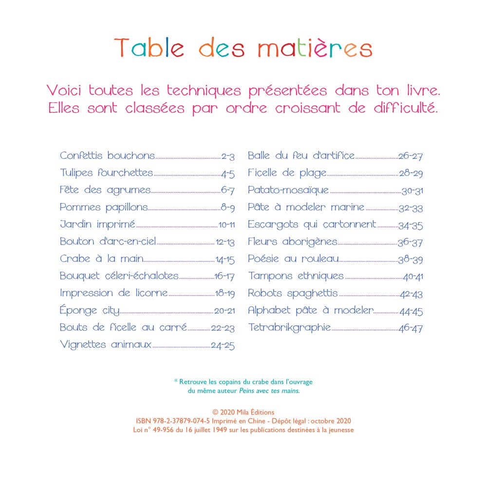 Mon petit atelier d'artiste : tampon et impression